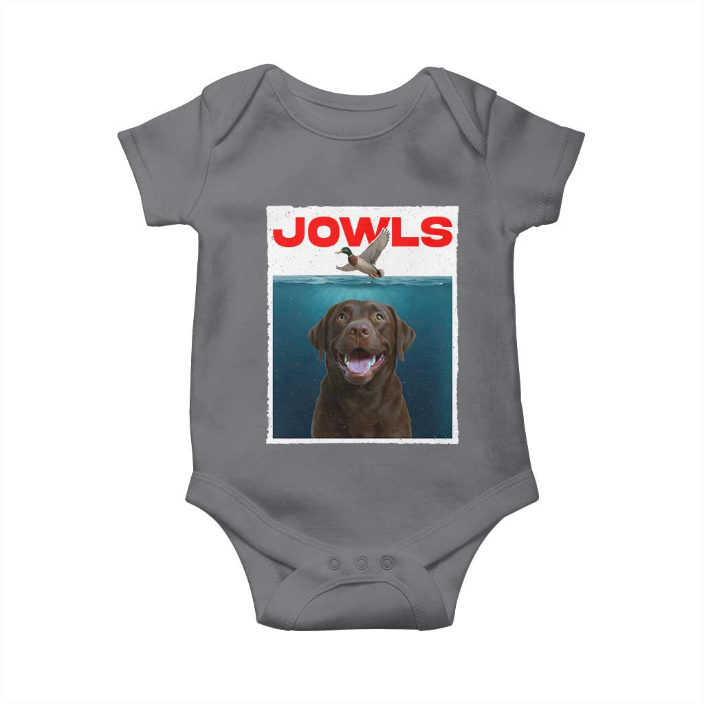 Chocolate Labrador Retriever Baby Onesie Funny Jowls Horror Dog Poster TS12 Charcoal Print Your Wear