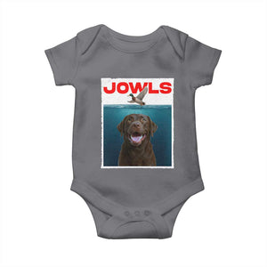 Chocolate Labrador Retriever Baby Onesie Funny Jowls Horror Dog Poster TS12 Charcoal Print Your Wear