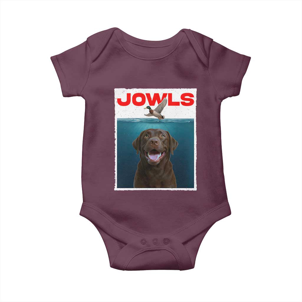 Chocolate Labrador Retriever Baby Onesie Funny Jowls Horror Dog Poster TS12 Maroon Print Your Wear