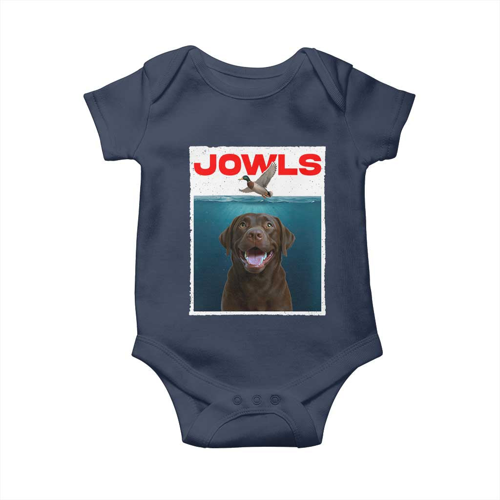 Chocolate Labrador Retriever Baby Onesie Funny Jowls Horror Dog Poster TS12 Navy Print Your Wear