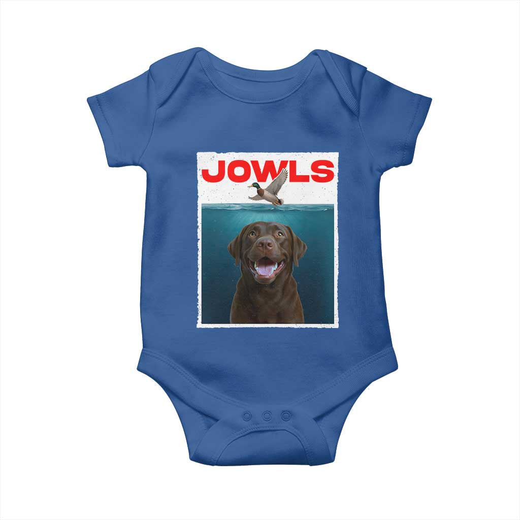 Chocolate Labrador Retriever Baby Onesie Funny Jowls Horror Dog Poster TS12 Royal Blue Print Your Wear