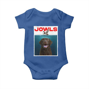 Chocolate Labrador Retriever Baby Onesie Funny Jowls Horror Dog Poster TS12 Royal Blue Print Your Wear