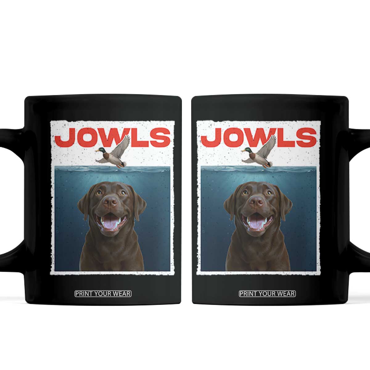 Chocolate Labrador Retriever Coffee Mug Funny Jowls Horror Dog Poster TS12 Black Print Your Wear