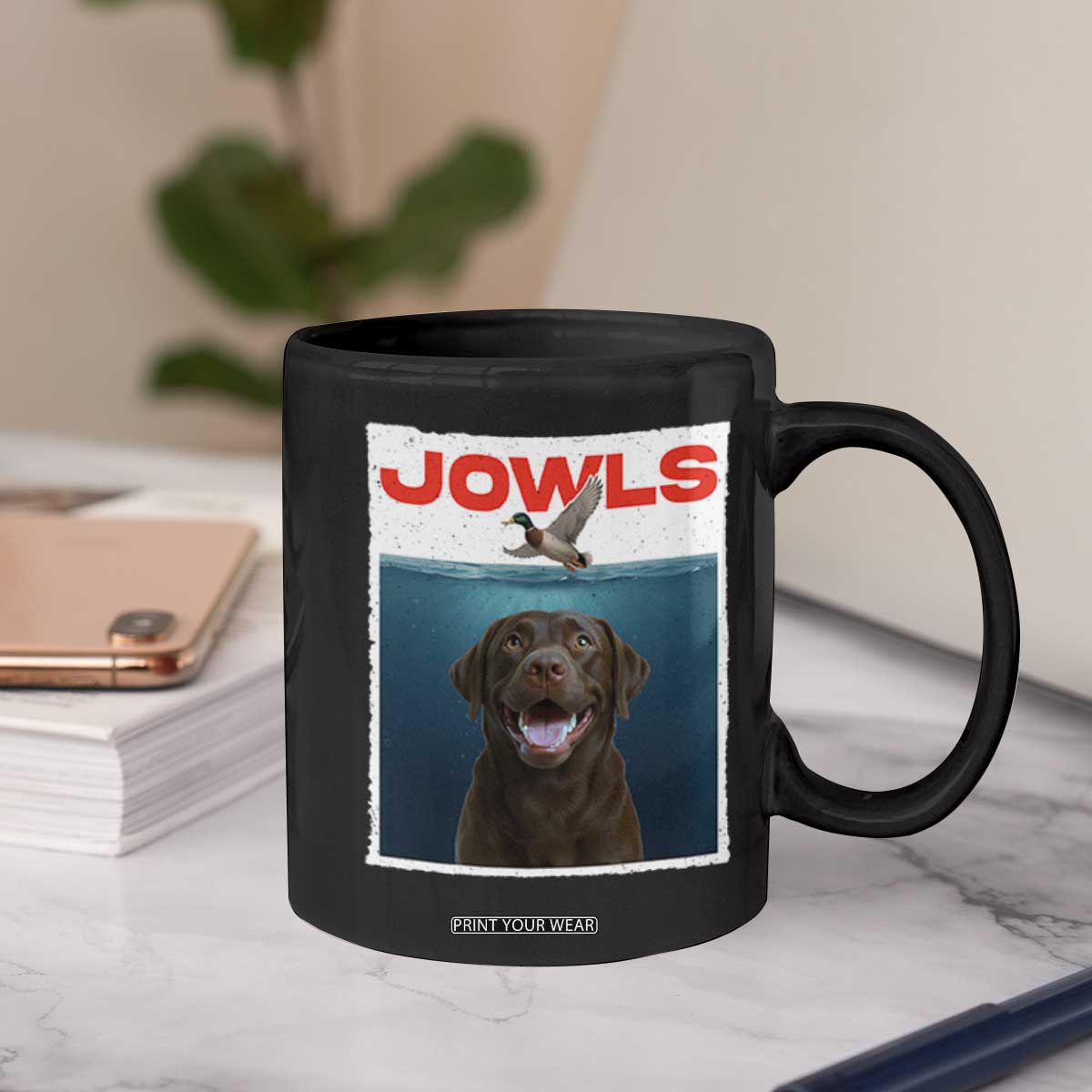 Chocolate Labrador Retriever Coffee Mug Funny Jowls Horror Dog Poster TS12 Print Your Wear