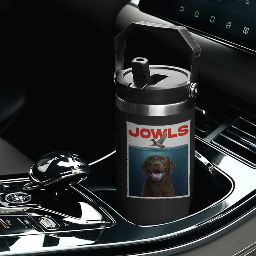 Chocolate Labrador Retriever Flip Straw Tumbler Funny Jowls Horror Dog Poster TS12 Print Your Wear