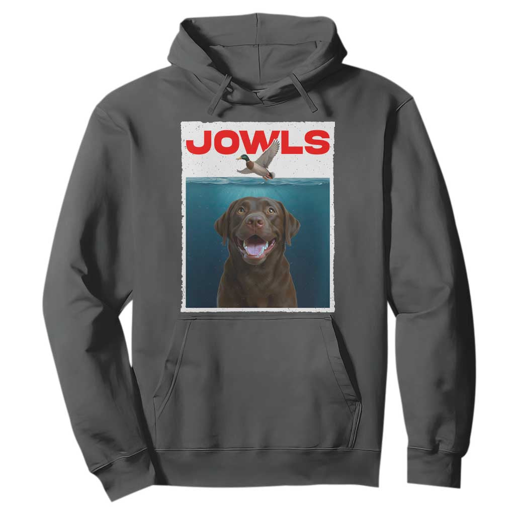 Chocolate Labrador Retriever Hoodie Funny Jowls Horror Dog Poster TS12 Dark Heather Print Your Wear