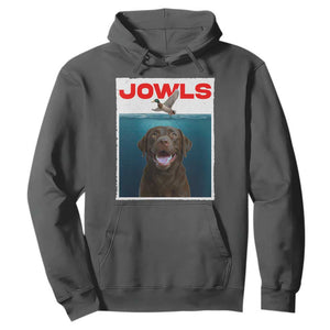 Chocolate Labrador Retriever Hoodie Funny Jowls Horror Dog Poster TS12 Dark Heather Print Your Wear