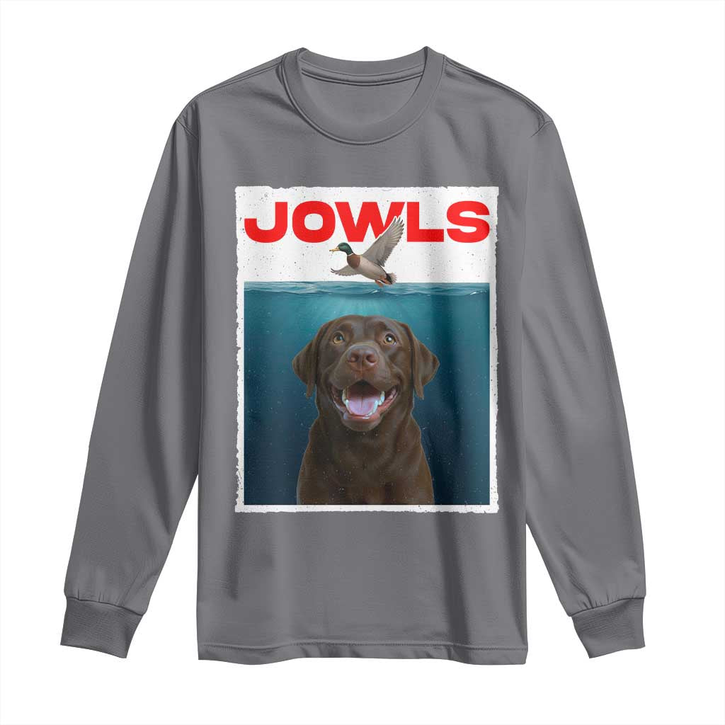 Chocolate Labrador Retriever Long Sleeve Shirt Funny Jowls Horror Dog Poster TS12 Charcoal Print Your Wear