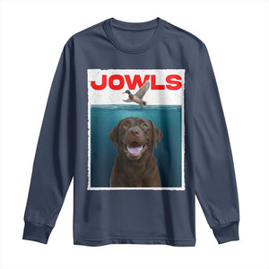 Chocolate Labrador Retriever Long Sleeve Shirt Funny Jowls Horror Dog Poster TS12 Navy Print Your Wear
