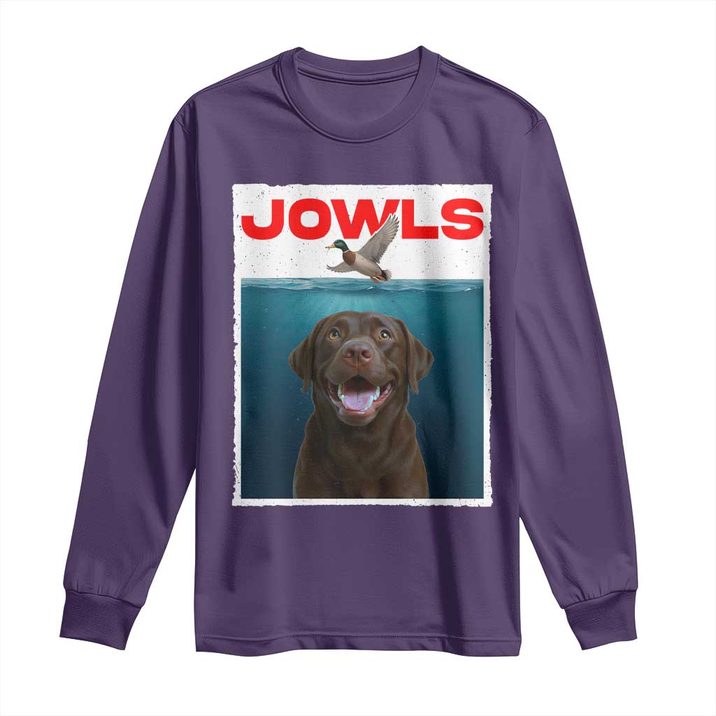 Chocolate Labrador Retriever Long Sleeve Shirt Funny Jowls Horror Dog Poster TS12 Purple Print Your Wear