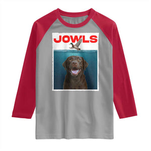 Chocolate Labrador Retriever Raglan Shirt Funny Jowls Horror Dog Poster TS12 Sport Gray Red Print Your Wear