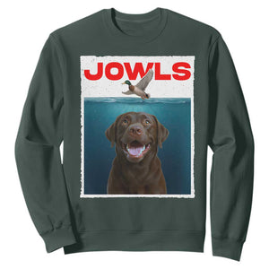 Chocolate Labrador Retriever Sweatshirt Funny Jowls Horror Dog Poster TS12 Dark Forest Green Print Your Wear