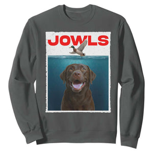 Chocolate Labrador Retriever Sweatshirt Funny Jowls Horror Dog Poster TS12 Dark Heather Print Your Wear