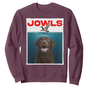 Chocolate Labrador Retriever Sweatshirt Funny Jowls Horror Dog Poster TS12 Maroon Print Your Wear