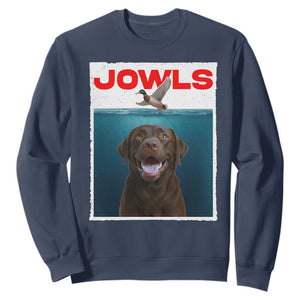 Chocolate Labrador Retriever Sweatshirt Funny Jowls Horror Dog Poster TS12 Navy Print Your Wear