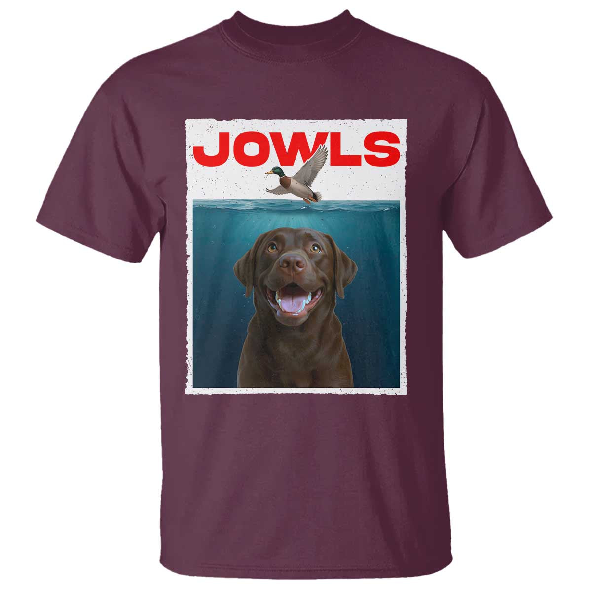 Chocolate Labrador Retriever T Shirt Funny Jowls Horror Dog Poster TS12 Maroon Print Your Wear