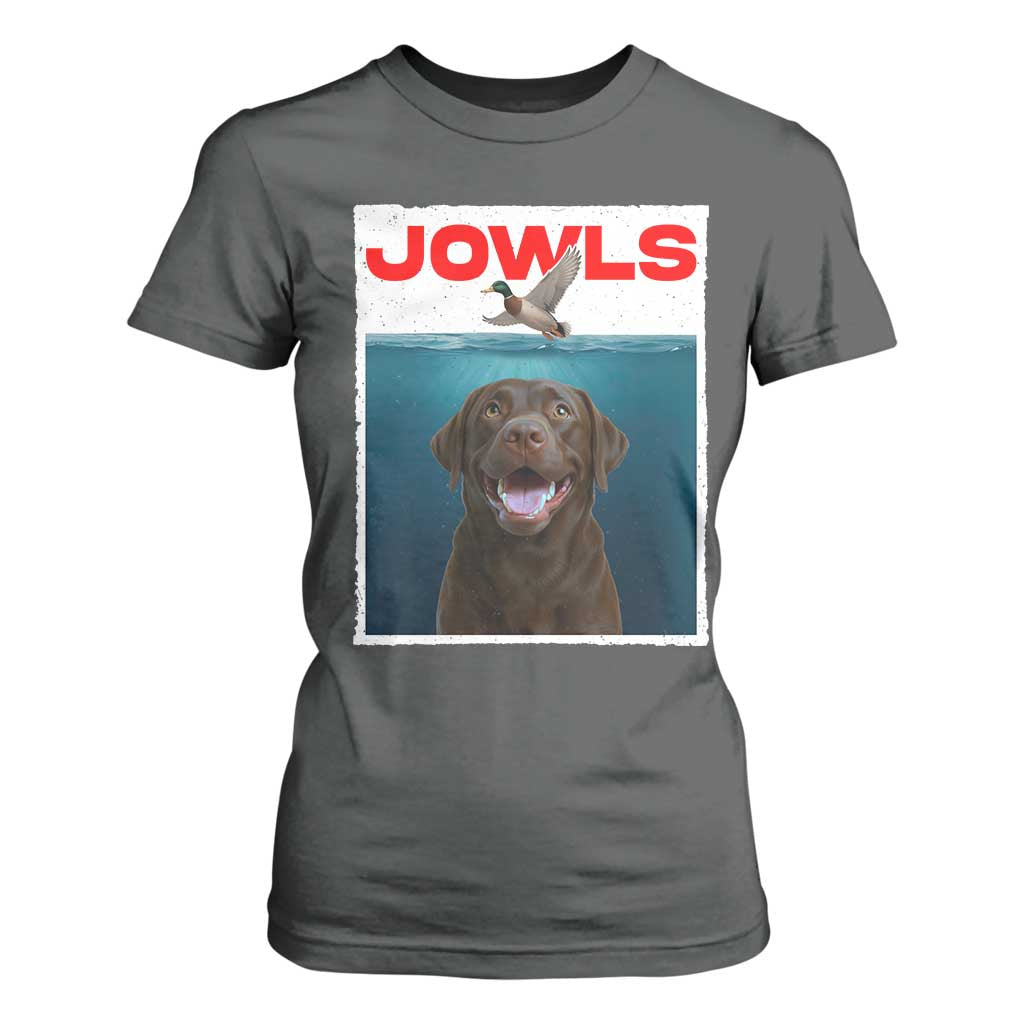 Chocolate Labrador Retriever T Shirt For Women Funny Jowls Horror Dog Poster TS12 Dark Heather Print Your Wear