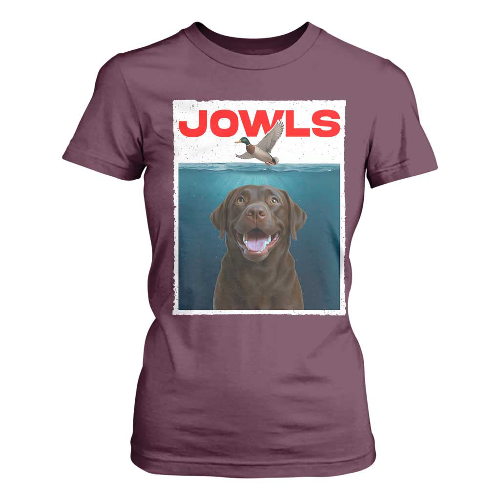 Chocolate Labrador Retriever T Shirt For Women Funny Jowls Horror Dog Poster TS12 Maroon Print Your Wear