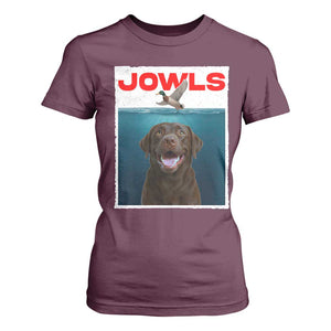 Chocolate Labrador Retriever T Shirt For Women Funny Jowls Horror Dog Poster TS12 Maroon Print Your Wear