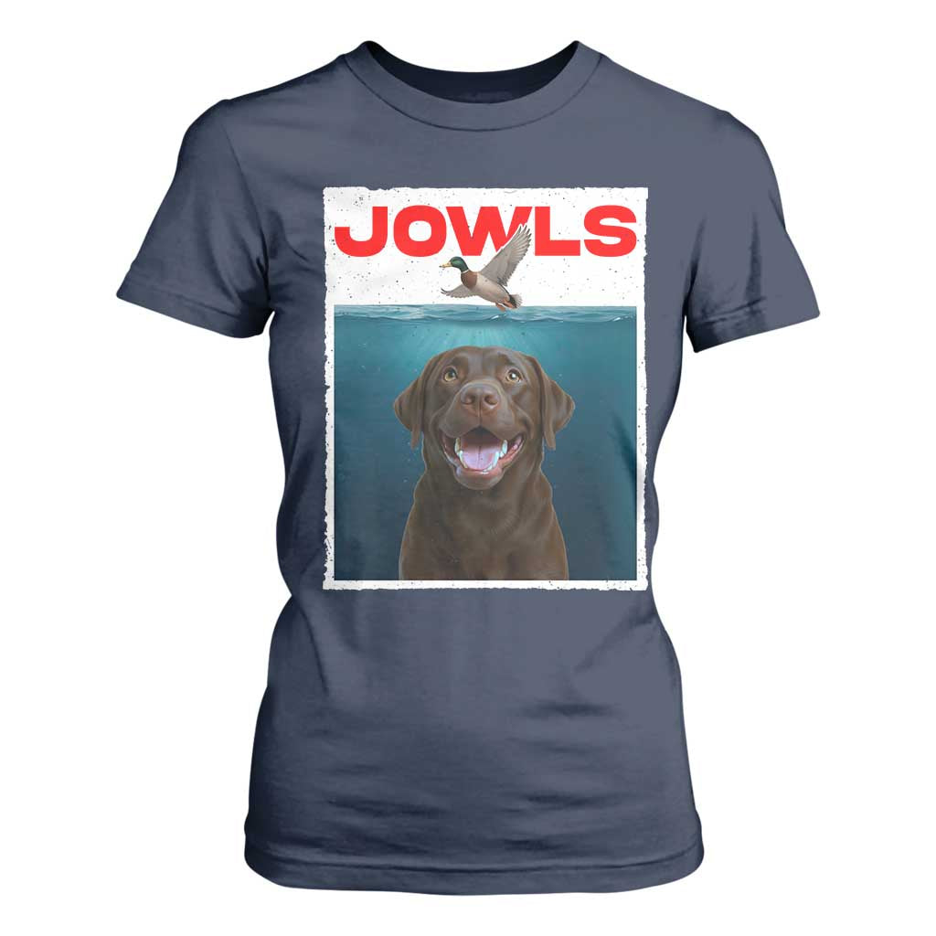 Chocolate Labrador Retriever T Shirt For Women Funny Jowls Horror Dog Poster TS12 Navy Print Your Wear