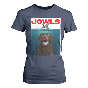 Chocolate Labrador Retriever T Shirt For Women Funny Jowls Horror Dog Poster TS12 Navy Print Your Wear
