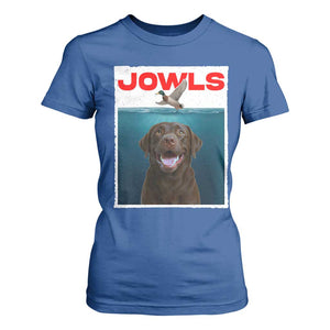 Chocolate Labrador Retriever T Shirt For Women Funny Jowls Horror Dog Poster TS12 Royal Blue Print Your Wear