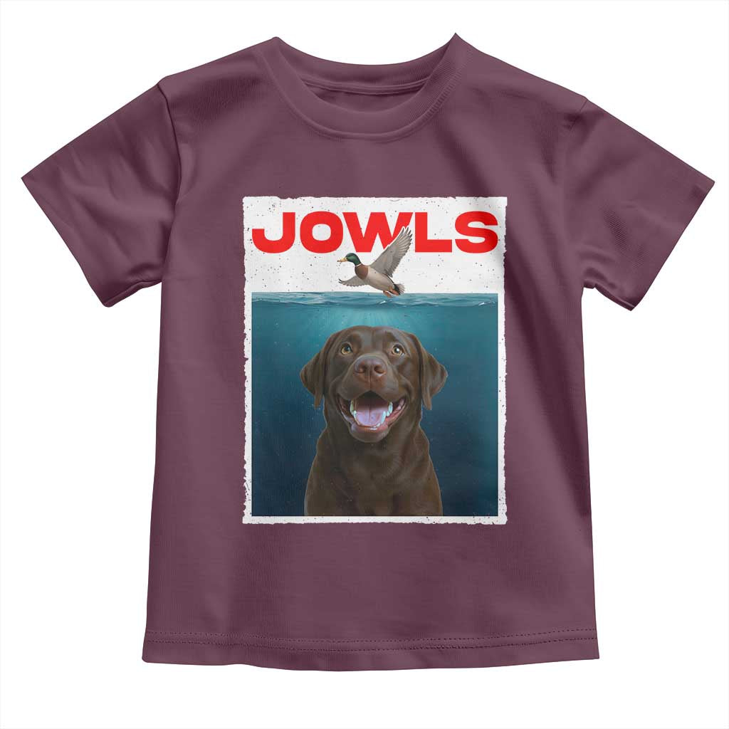 Chocolate Labrador Retriever Toddler T Shirt Funny Jowls Horror Dog Poster TS12 Maroon Print Your Wear