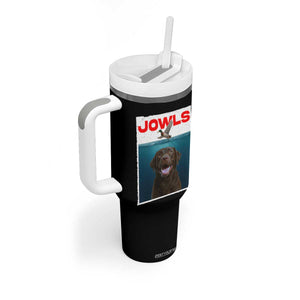 Chocolate Labrador Retriever Tumbler With Handle Funny Jowls Horror Dog Poster TS12 Print Your Wear