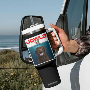 Chocolate Labrador Retriever Tumbler With Handle Funny Jowls Horror Dog Poster TS12 Print Your Wear