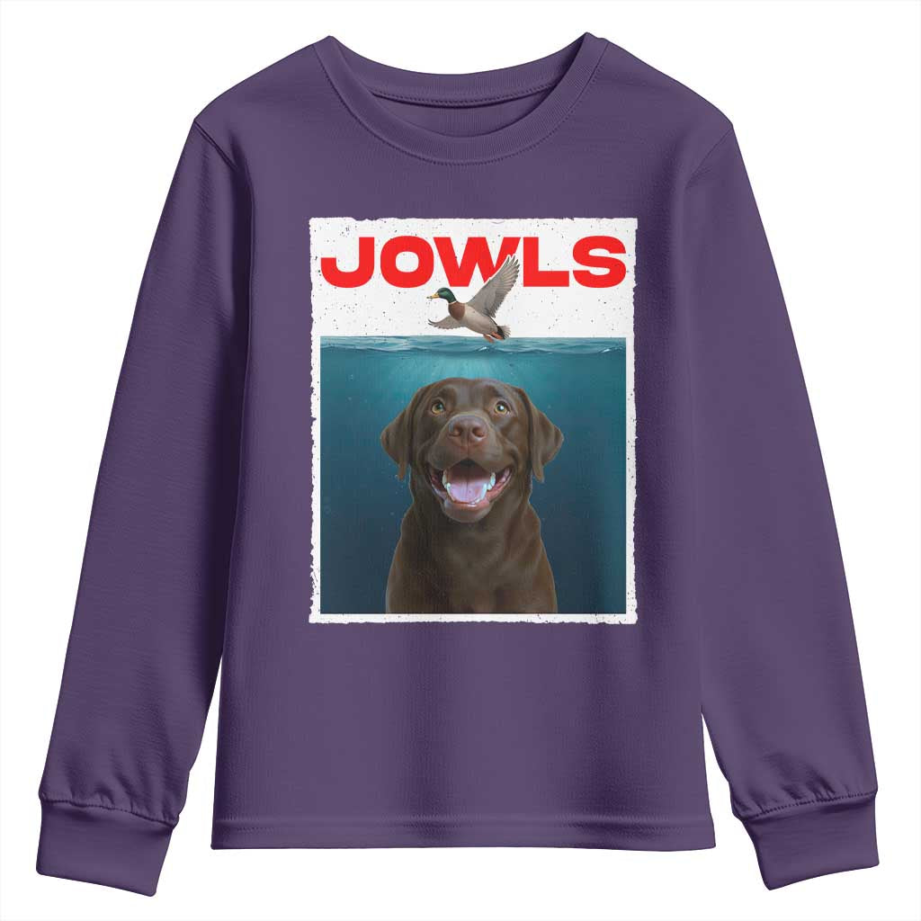 Chocolate Labrador Retriever Youth Sweatshirt Funny Jowls Horror Dog Poster TS12 Purple Print Your Wear