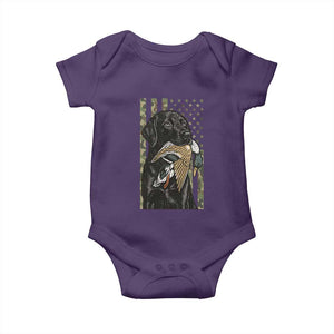 Patriotic Black Lab Baby Onesie Hunting Dog American Flag Camo Gift TS12 Purple Print Your Wear