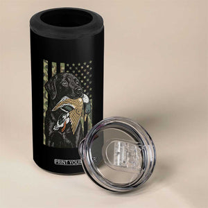 Patriotic Black Lab 4 in 1 Can Cooler Tumbler Hunting Dog American Flag Camo Gift TS12 Print Your Wear