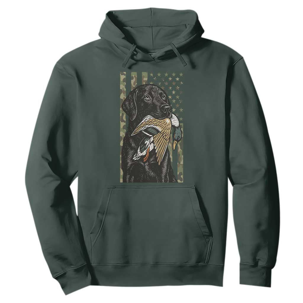 Patriotic Black Lab Hoodie Hunting Dog American Flag Camo Gift TS12 Dark Forest Green Print Your Wear