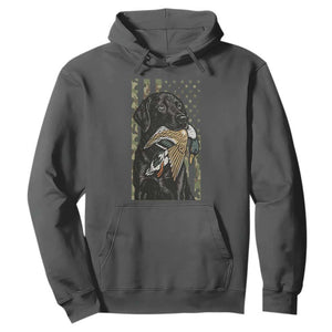 Patriotic Black Lab Hoodie Hunting Dog American Flag Camo Gift TS12 Dark Heather Print Your Wear