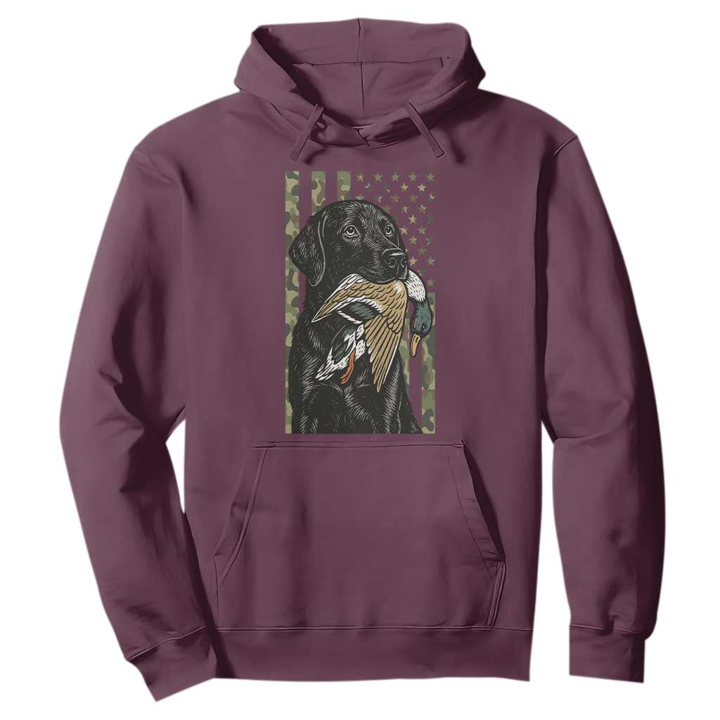 Patriotic Black Lab Hoodie Hunting Dog American Flag Camo Gift TS12 Maroon Print Your Wear