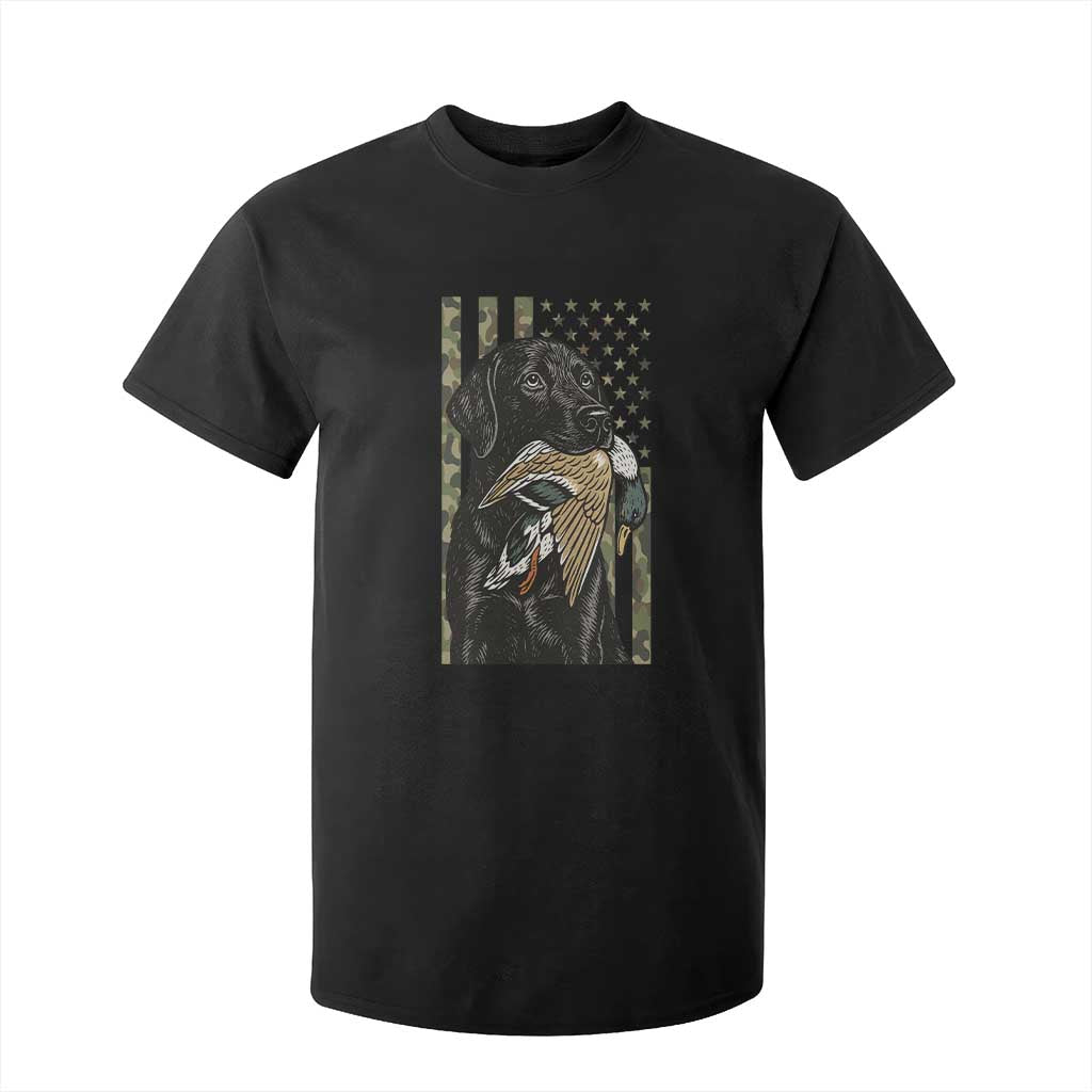 Patriotic Black Lab T Shirt For Kid Hunting Dog American Flag Camo Gift TS12 Black Print Your Wear