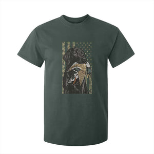 Patriotic Black Lab T Shirt For Kid Hunting Dog American Flag Camo Gift TS12 Dark Forest Green Print Your Wear