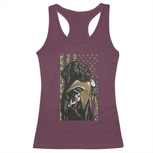Patriotic Black Lab Racerback Tank Top Hunting Dog American Flag Camo Gift TS12 Maroon Print Your Wear