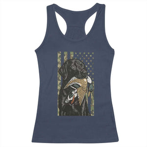 Patriotic Black Lab Racerback Tank Top Hunting Dog American Flag Camo Gift TS12 Navy Print Your Wear