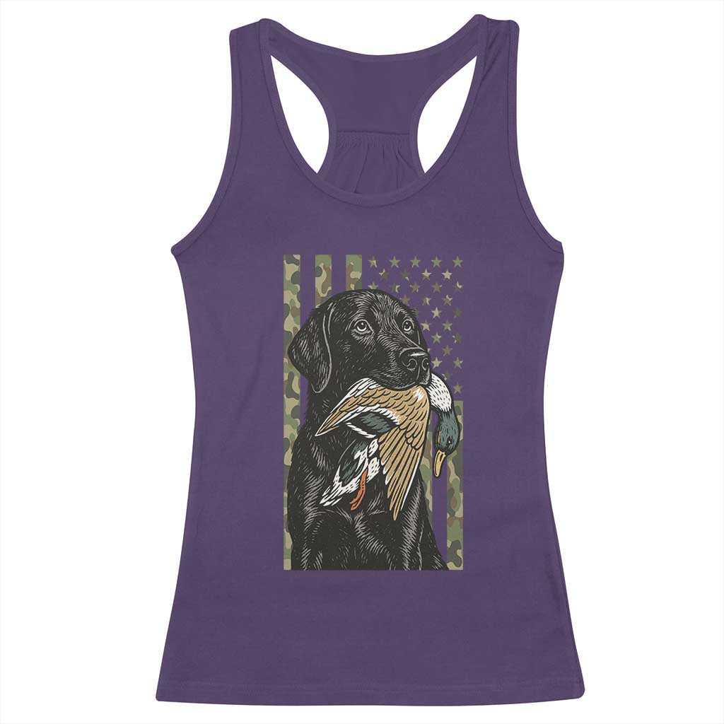 Patriotic Black Lab Racerback Tank Top Hunting Dog American Flag Camo Gift TS12 Purple Print Your Wear
