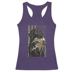 Patriotic Black Lab Racerback Tank Top Hunting Dog American Flag Camo Gift TS12 Purple Print Your Wear