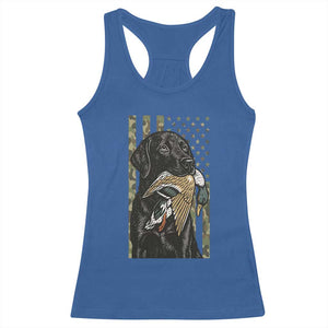 Patriotic Black Lab Racerback Tank Top Hunting Dog American Flag Camo Gift TS12 Royal Blue Print Your Wear