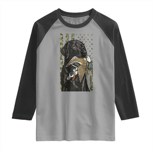 Patriotic Black Lab Raglan Shirt Hunting Dog American Flag Camo Gift TS12 Sport Gray Black Print Your Wear