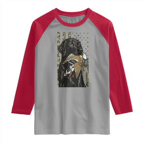 Patriotic Black Lab Raglan Shirt Hunting Dog American Flag Camo Gift TS12 Sport Gray Red Print Your Wear