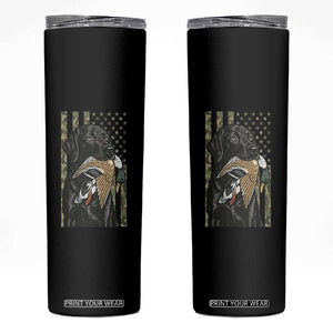 Patriotic Black Lab Skinny Tumbler Hunting Dog American Flag Camo Gift TS12 Black Print Your Wear