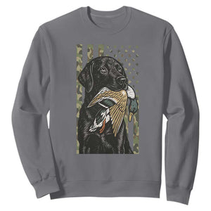 Patriotic Black Lab Sweatshirt Hunting Dog American Flag Camo Gift TS12 Charcoal Print Your Wear