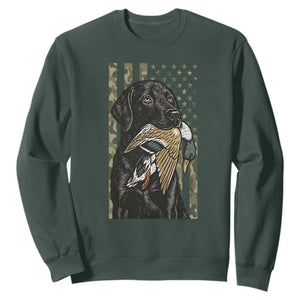 Patriotic Black Lab Sweatshirt Hunting Dog American Flag Camo Gift TS12 Dark Forest Green Print Your Wear