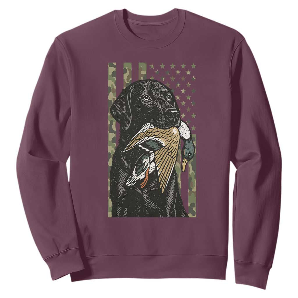 Patriotic Black Lab Sweatshirt Hunting Dog American Flag Camo Gift TS12 Maroon Print Your Wear