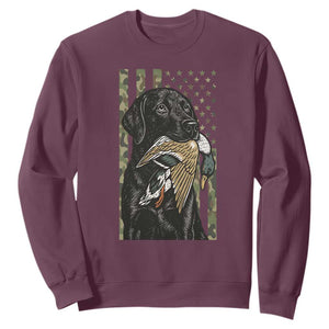 Patriotic Black Lab Sweatshirt Hunting Dog American Flag Camo Gift TS12 Maroon Print Your Wear