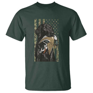 Patriotic Black Lab T Shirt Hunting Dog American Flag Camo Gift TS12 Dark Forest Green Print Your Wear